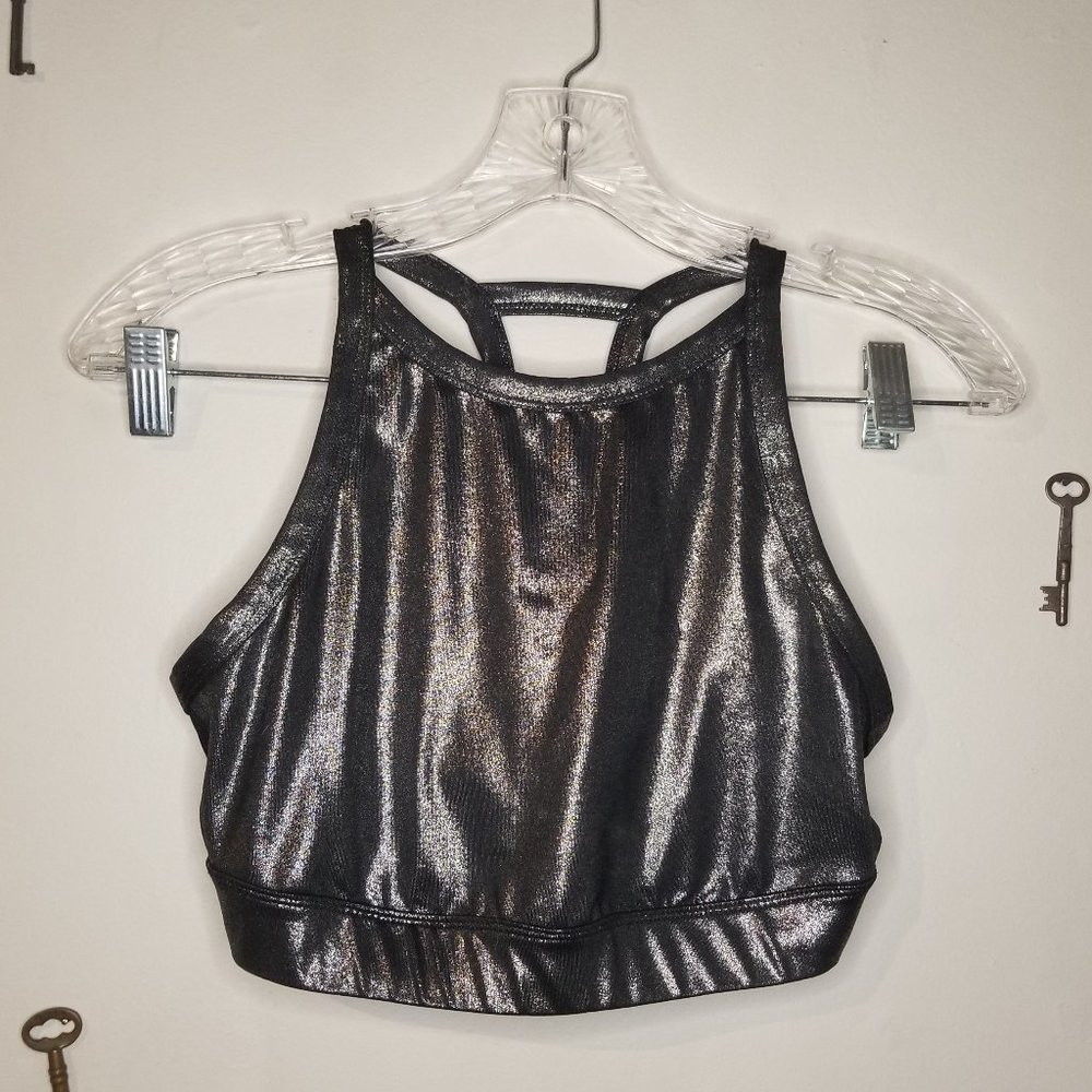 JOYLAB Silver Glitter Sports Bra Size Small